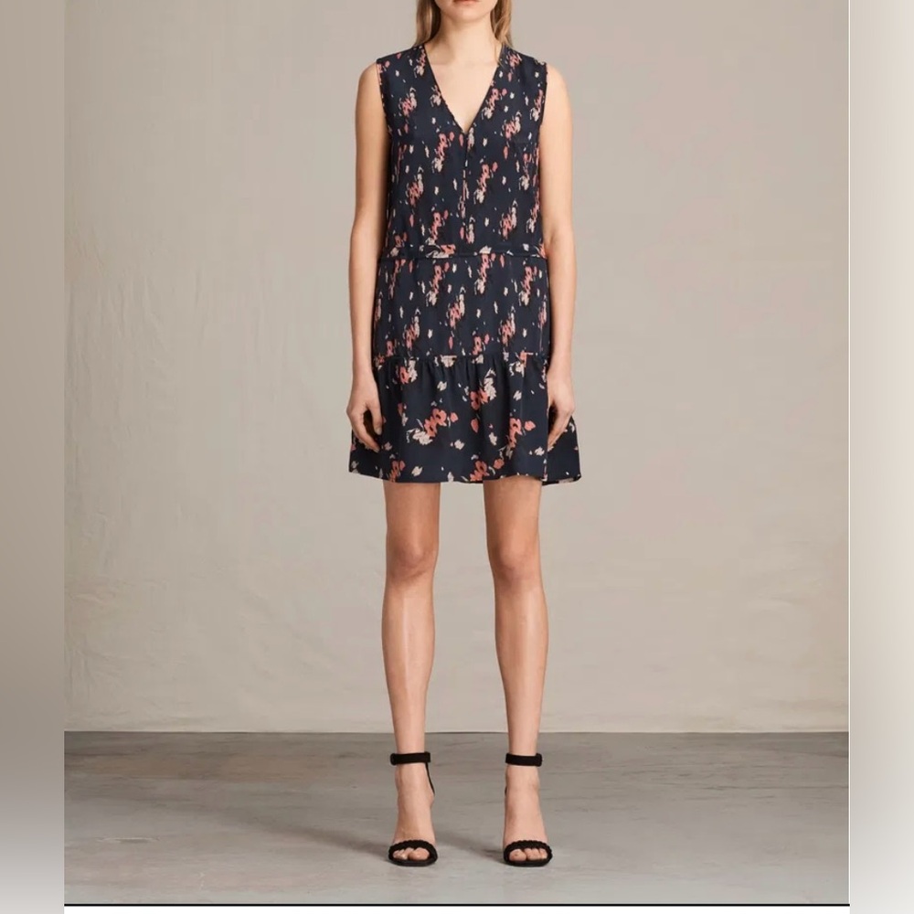 All Saints Lina Kirsch Silk Dress